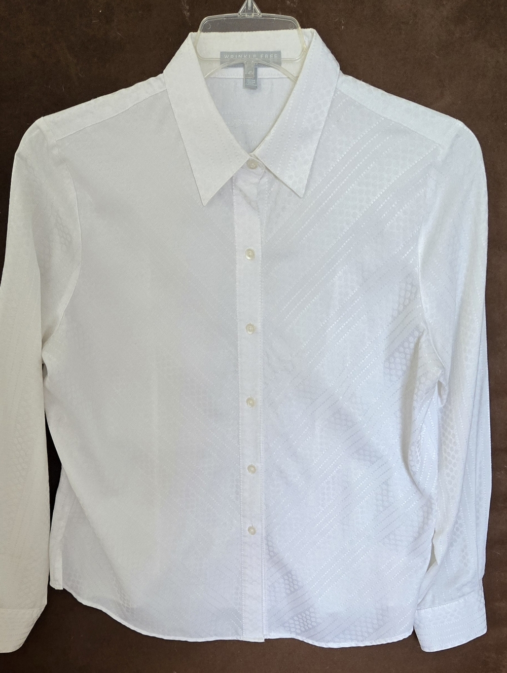 Classic White Fitted Womens Button-Down Shirt